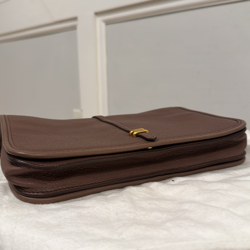 Marc Jacobs Bag Brown Goat Pebbled Leather Shoulder Bag with Gold Accents - Picture 8 of 17